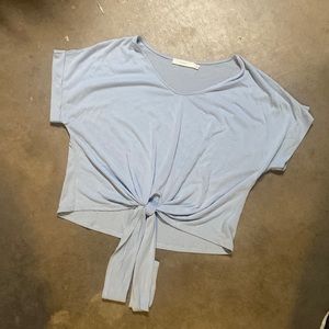 Light blue tie crop top!